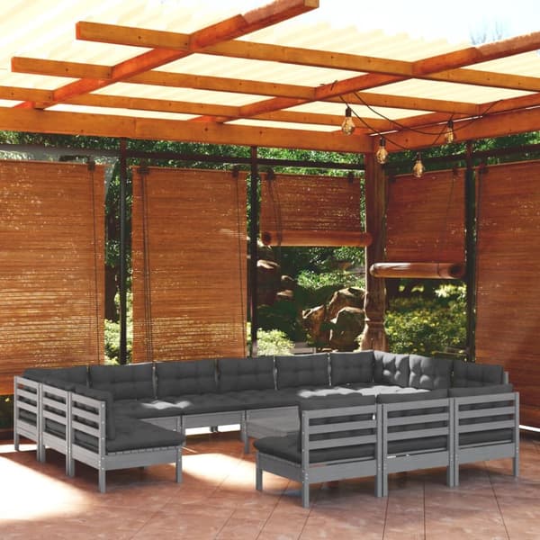 Mooistoerwonen 14-delers loungesett med puter heltre furu 10