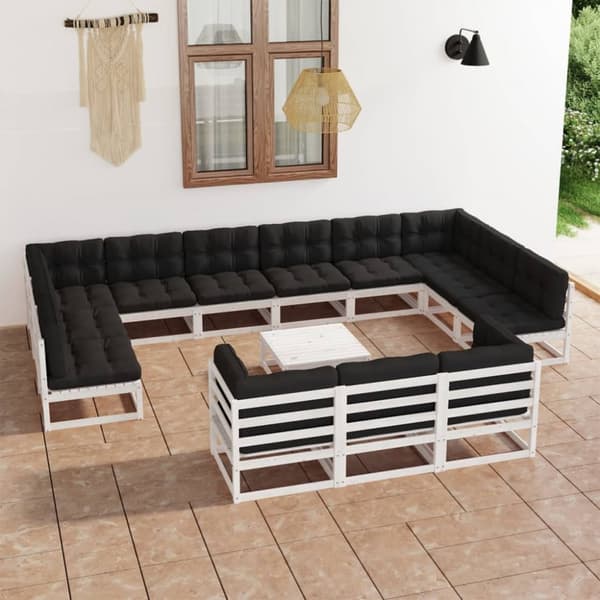 Mooistoerwonen 14-delers loungesett med puter heltre furu 18
