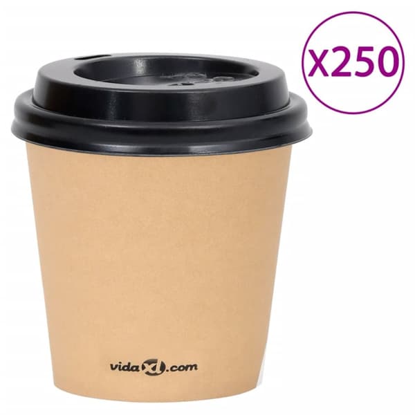 Mooistoerwonen 250 stk kaffekopper 200 ml papir svart