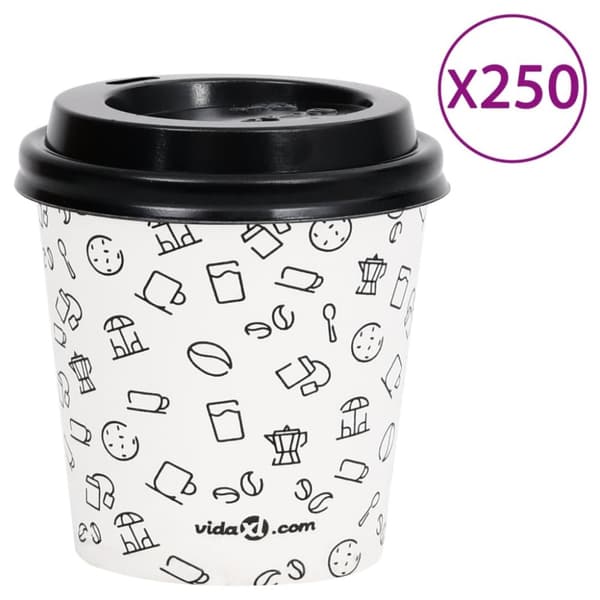 Mooistoerwonen 250 stk kaffekopper med lokk 120 ml papir