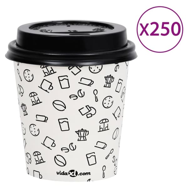 Mooistoerwonen 250 st kaffekoppar med lock 200 ml papper