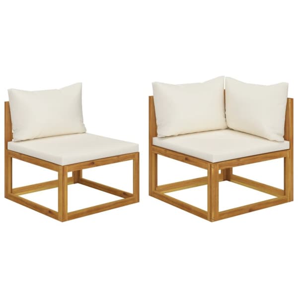 Mooistoerwonen 2-delt sofa med kremhvite puter, solid 1