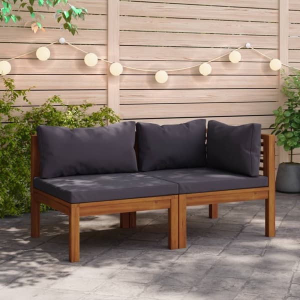 Mooistoerwonen 2-delt sofa med kremhvite puter solid 3