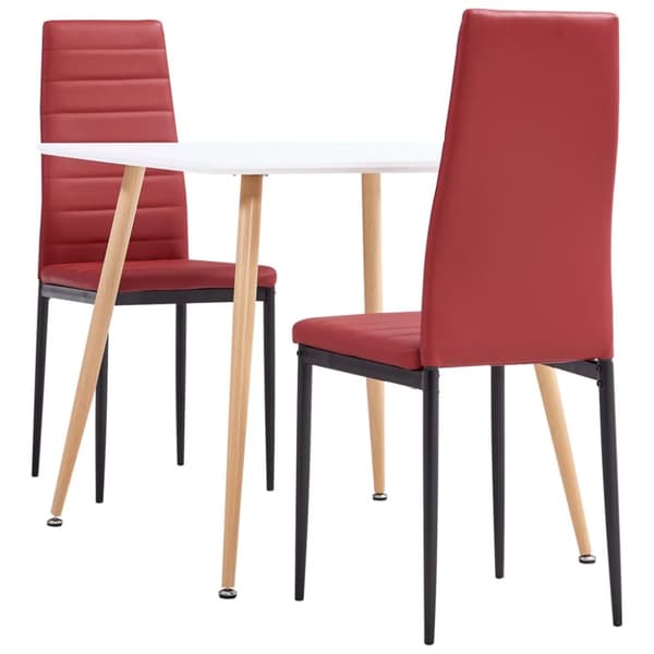 Mooistoerwonen 3-delt spisestuesett i kunstskinn, burgunderrødt 2 stk.