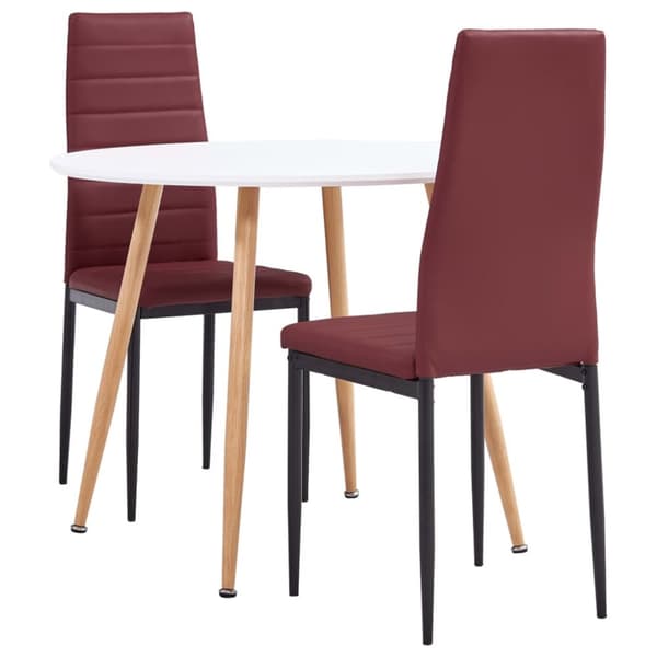Mooistoerwonen 3-delt spisestuesett i kunstskinn, burgunderrødt 8