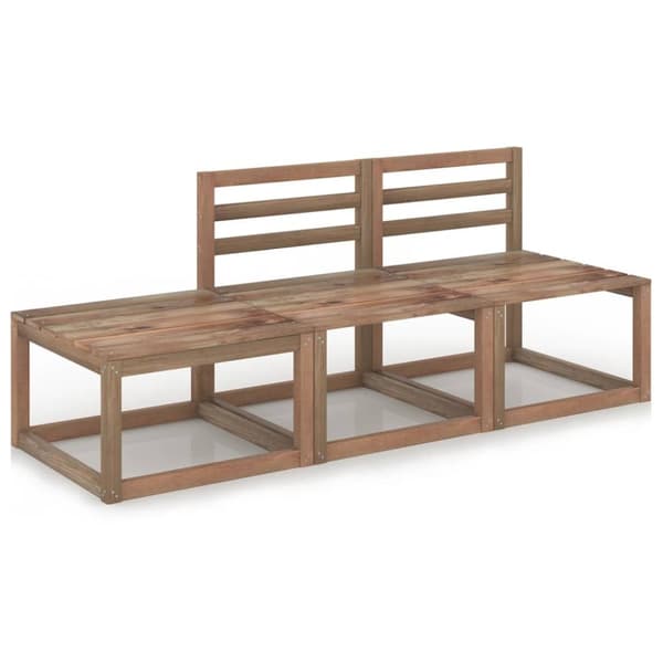 Mooistoerwonen 3-delt loungesett bananformet heltre teak 2 stk