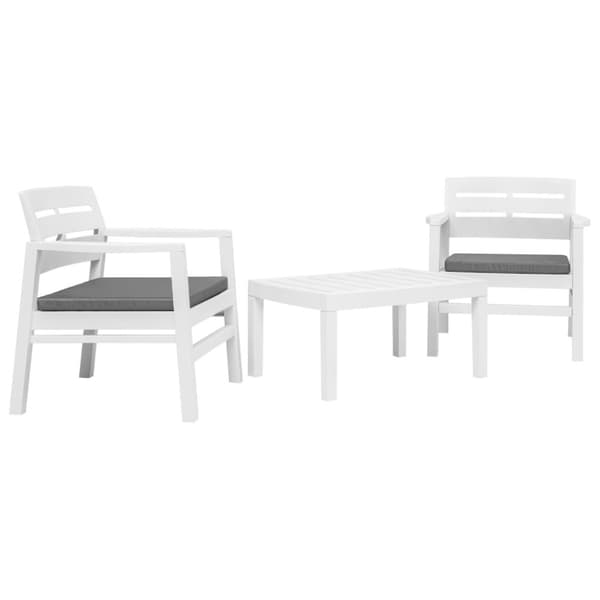 Mooistoerwonen 3-delt loungesæt plastik hvid 1