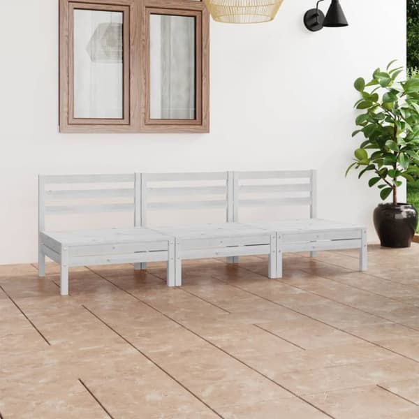 Mooistoerwonen 3-delt sofasett heltre furu hvit 11