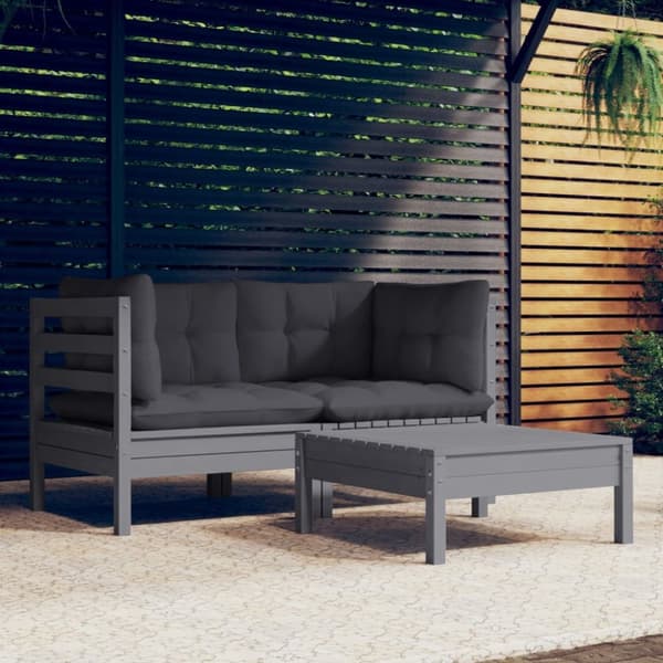 Mooistoerwonen 3-delt loungesett med antrasittfargede puter 4