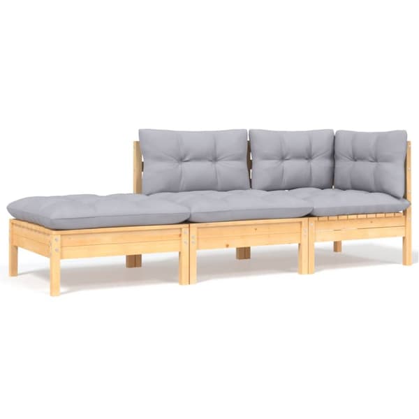 Mooistoerwonen 3-delt loungesett med grå puter solid gr 1