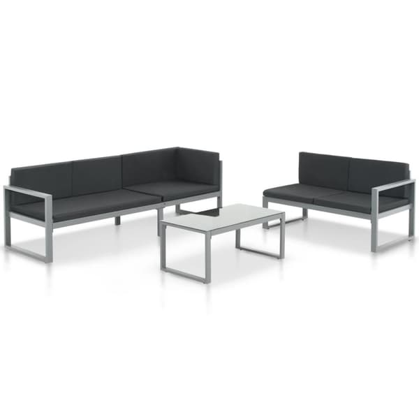 Mooistoerwonen 3-delt loungesett med puter aluminium antrasitt