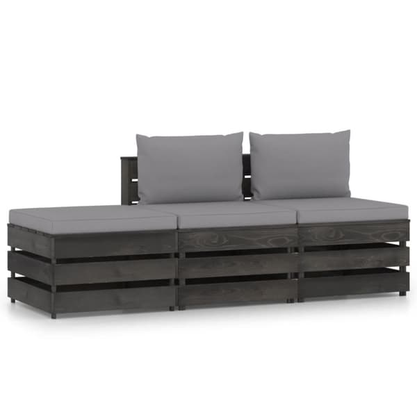 Mooistoerwonen 3-delt loungesett med puter furu honningfarget