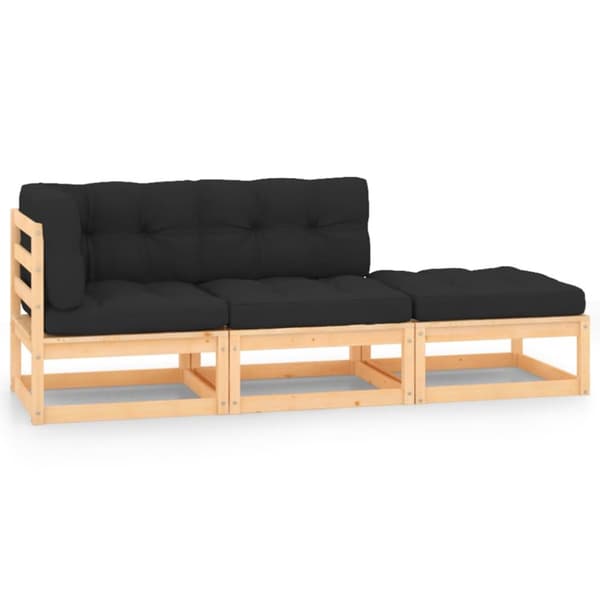 Mooistoerwonen 3-delt loungesett med puter heltre furu 4