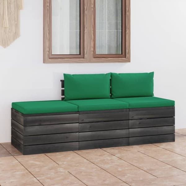 Mooistoerwonen 3-delt loungesett med puter, pall, solid, gr. 1