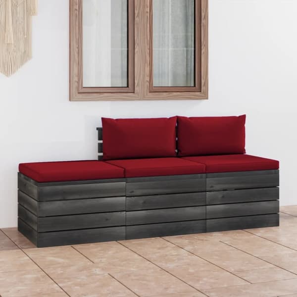 Mooistoerwonen 3-delt loungesett med puter, pall, solid, gr. 3