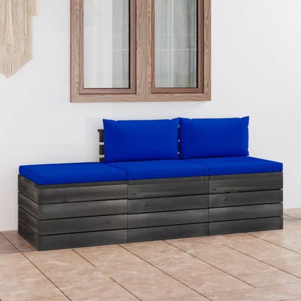 Mooistoerwonen 3-delt loungesett med puter, pall, solid, gr. 4