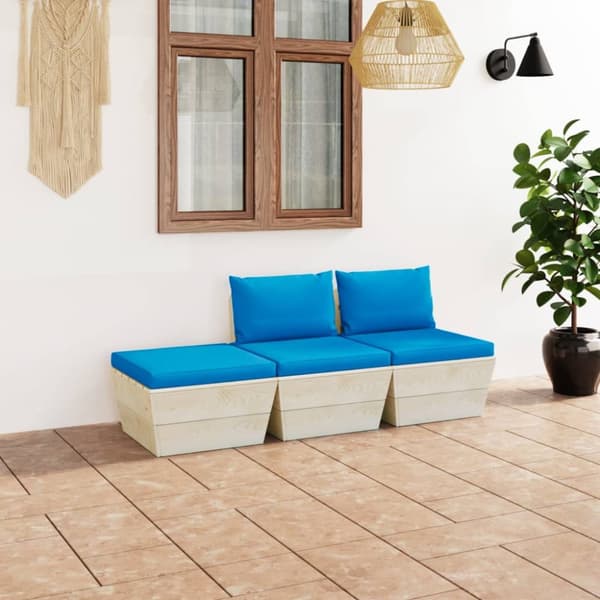 Mooistoerwonen 3-delt sofasett med puter i pall furu 3