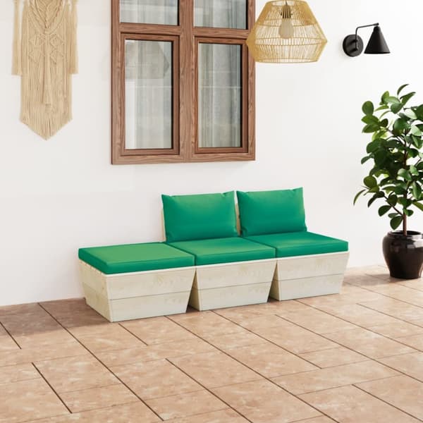 Mooistoerwonen 3-delt sofasett med puter i pall furu 4