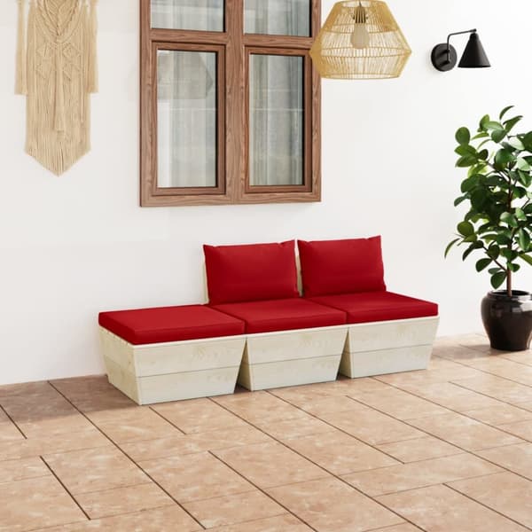 Mooistoerwonen 3-delt sofasett med puter i pall furu 5