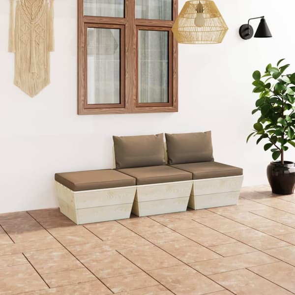 Mooistoerwonen 3-delt sofasett med puter i pall furu 6