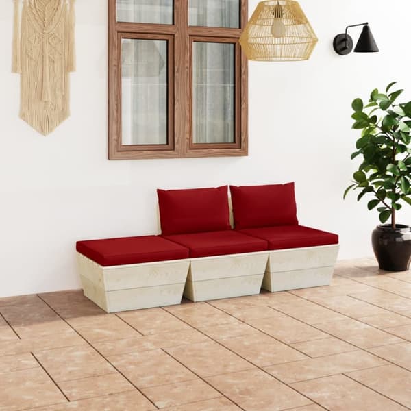 Mooistoerwonen 3-delt sofasett med puter i pall furu 7