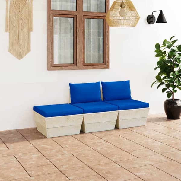 Mooistoerwonen 3-delt sofasett med puter i pall furu 8