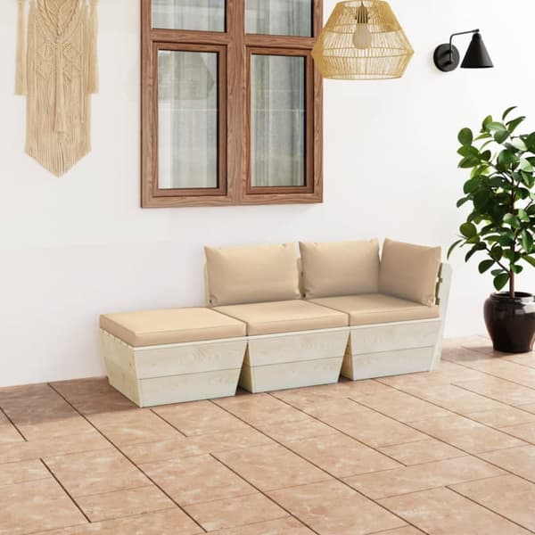 Mooistoerwonen 3-delt sofasett med puter i pall furu 11
