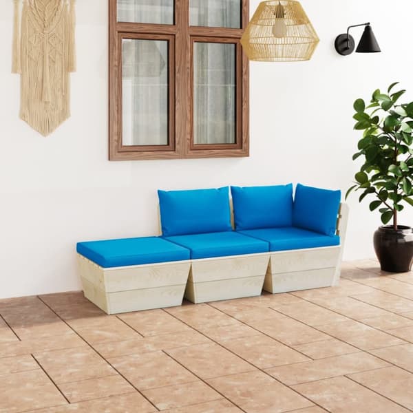 Mooistoerwonen 3-delt sofasett med puter i pall furu 12