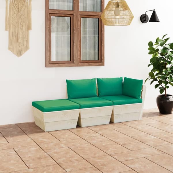 Mooistoerwonen 3-delt sofasett med puter i pall furu 13