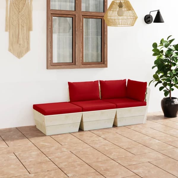 Mooistoerwonen 3-delt sofasett med puter i pall furu 14