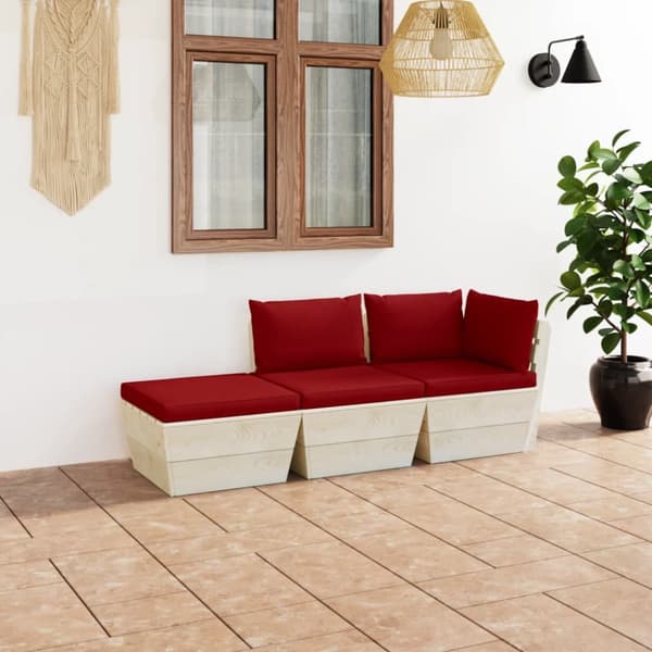Mooistoerwonen 3-delt sofasett med puter i pall furu 16