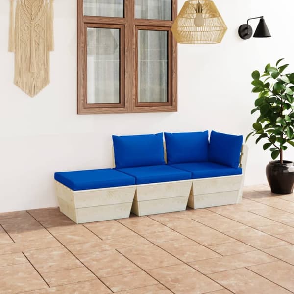 Mooistoerwonen 3-delt sofasett med puter i pall furu 17
