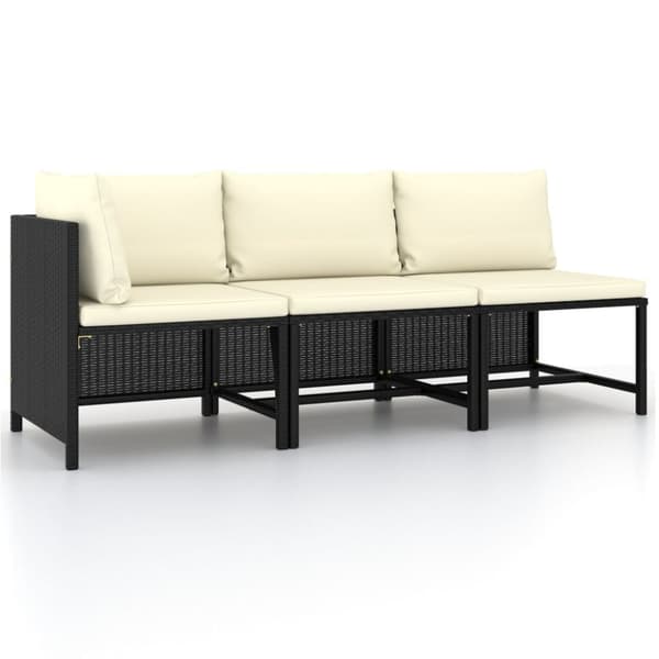 Mooistoerwonen 3-delt loungesett med puter polyrattan lys 4