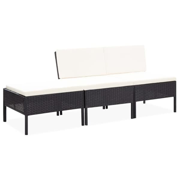 Mooistoerwonen 3-delt loungesett med puter polyrotting svart 5