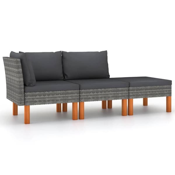 Mooistoerwonen 3-delt loungesett polyrotting brun