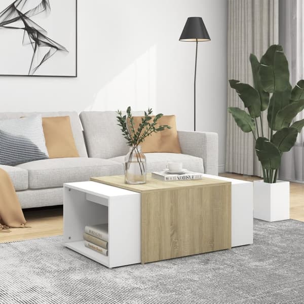 Mooistoerwonen 3-delt salongbordsett 60x60x30 cm hvitt