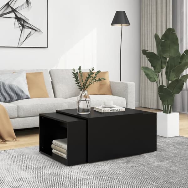 Mooistoerwonen soffbordsset med 3 delar, 60x60x30 cm, vitt och Sonoma