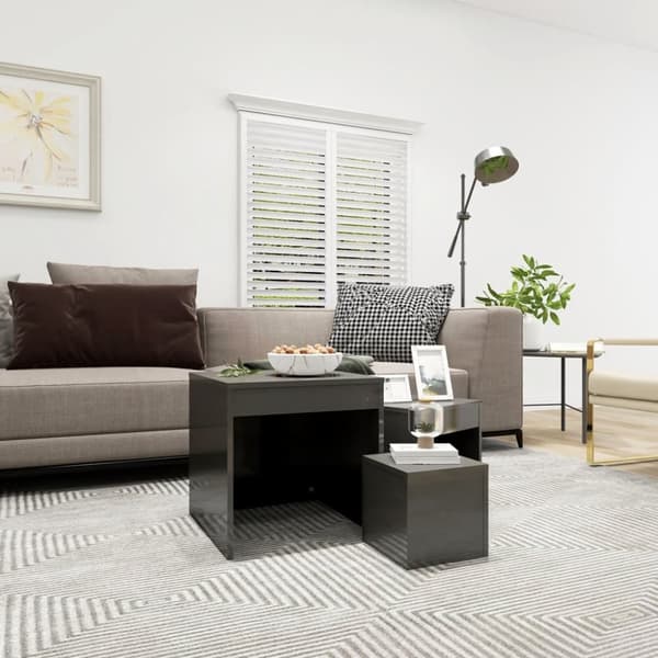 Mooistoerwonen 3-delt bordsett sponplate grå 3