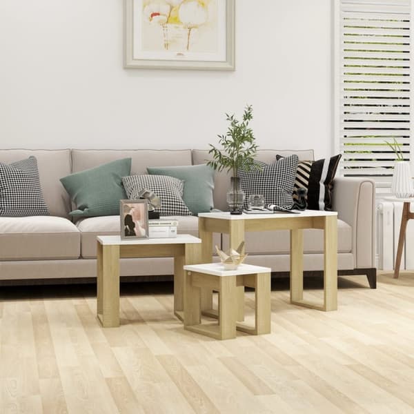 Mooistoerwonen 3-delt bordsett sponplate sonoma eik farge 3