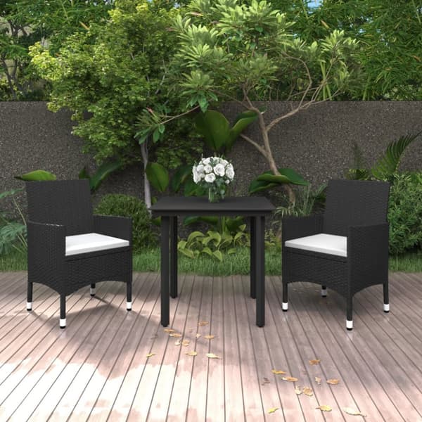 Mooistoerwonen 3-delt havesæt med hynder polyrattan og glas 1