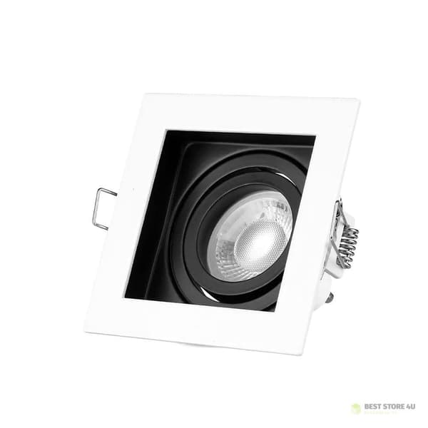 V-TAC Øje Aluminium GU10 Firkantet Hvid/Sort VT-781SQ-WH