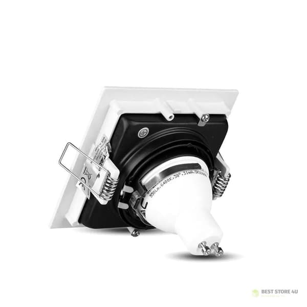V-TAC Øje Aluminium GU10 Firkantet Hvid/Sort VT-781SQ-WH