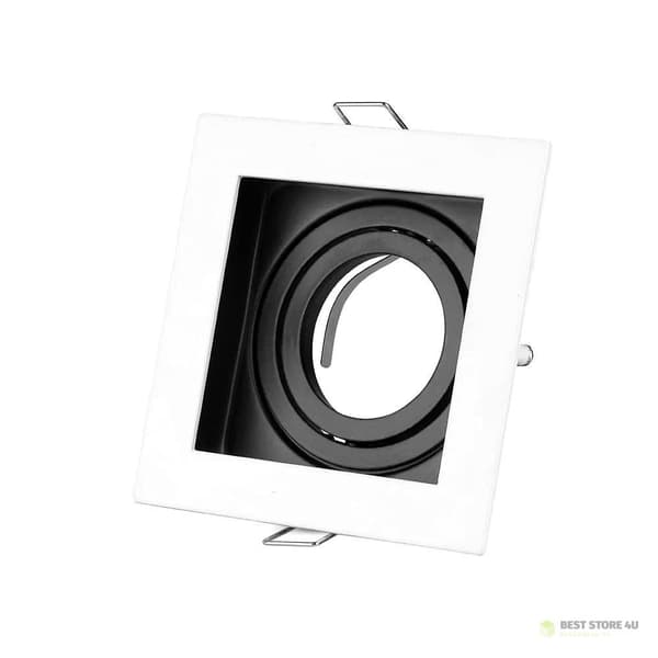 V-TAC Øje Aluminium GU10 Firkantet Hvid/Sort VT-781SQ-WH