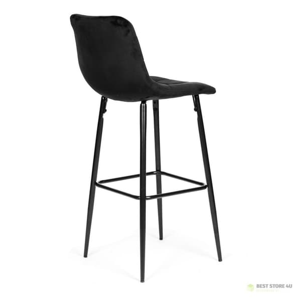 Baarijakkara, syöttötuoli, jalkarahi, sametti, musta ModernHome