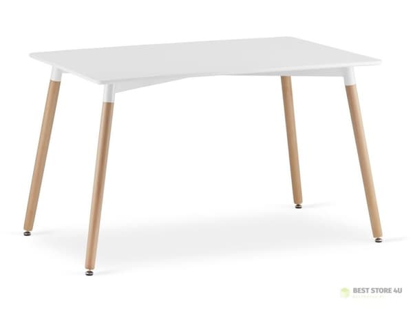 Rektangulärt matbord i trä 120 cm x 80 cm - vitt