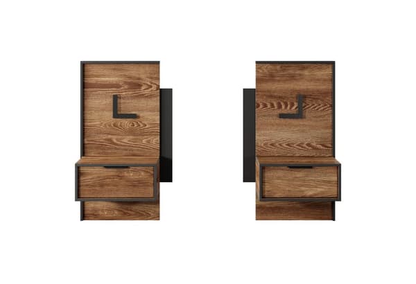 FURNLUX NATTDUKSBORD MILTON BRUN & SVART 49CM