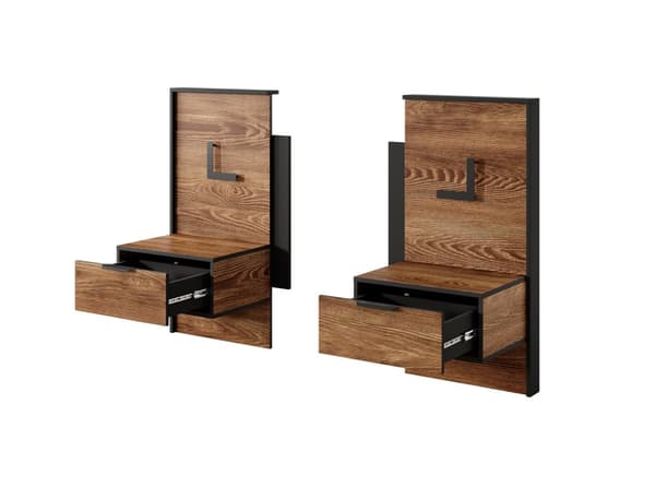 FURNLUX NATTDUKSBORD MILTON BRUN & SVART 49CM