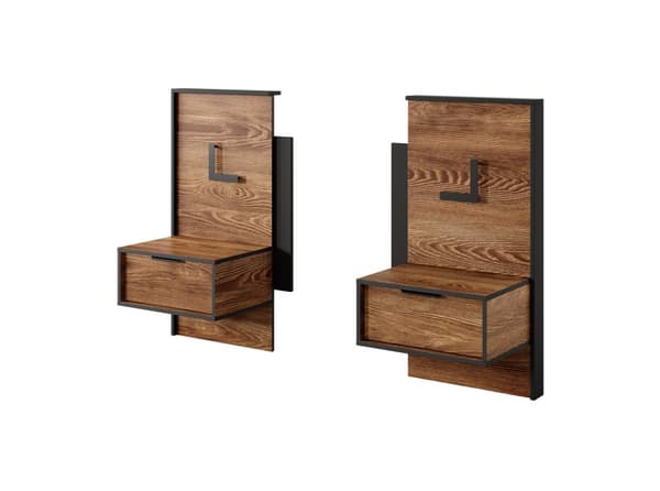 FURNLUX NATTDUKSBORD MILTON BRUN & SVART 49CM