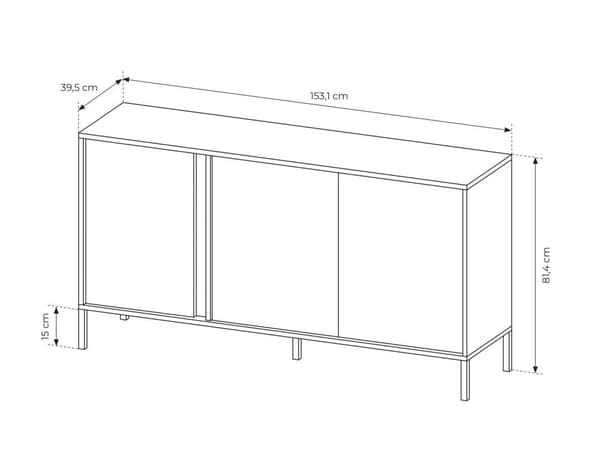 FURNLUX SKÄNK DAST BEIGE & SVART 153CM