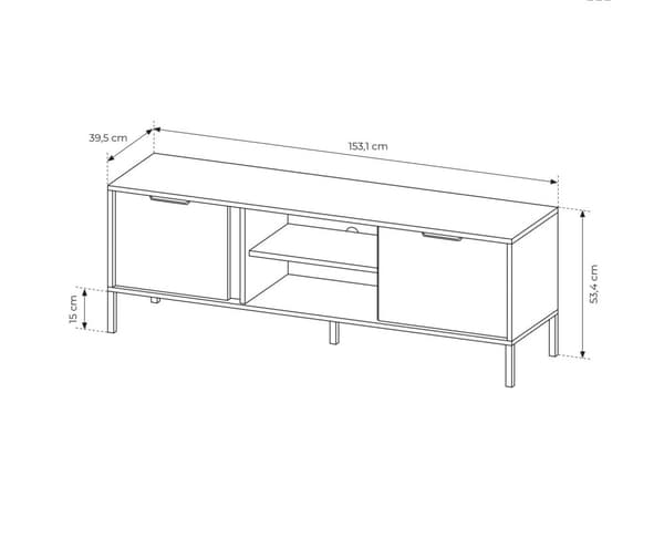 FURNLUX TV-BÄNK LARS SVART 153CM